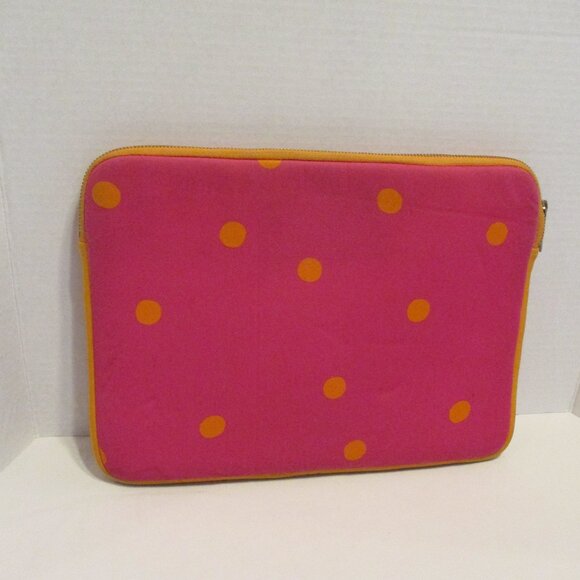 Kate Spade Medium 14x3x8 Pink Yellow Orange Top Zip Laptop Computer Bag - Picture 3 of 7